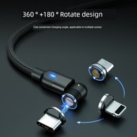 Unbeatable Quality Rotating Data Cable Round Magnetic Three One Fast Charge