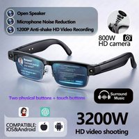 Al Photo 800W Camera 1200P Anti shake HD Video Recording Translation Voice Assistant Music BT Call Smart Glasses