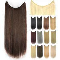Long Straight Brown Synthetic Extensions Fish Line Invisible Hairpiece Hair Accessories Cabelo Perruque Postiche