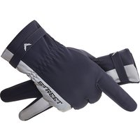 Skin feeling warm gloves touch screen winter outdoor riding reflective plus velvet thickened water repellent sports fingerless gloves