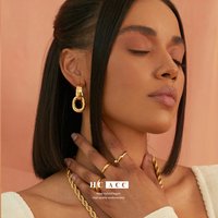 Niche design copper plated real earrings high end female temperament simple ins earrings