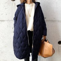 Clothing cotton jacket 2024 autumn winter diamond shaped hooded cotton jacket top