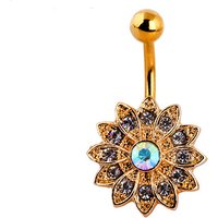 hot belly button ring flower-shaped belly button buckle human body piercing jewelry umbilical decoration umbilical ring 3 colors optiona