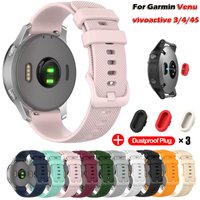 Watch Strap For Garmin Venu Vivoactive 3 Silicone Wristband Strap For Garmin Vivoactive 4S 4 Forerunner 245 With Dustproof Plug