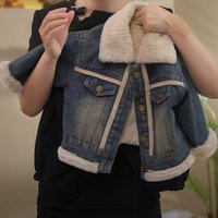 Winter Coat for Boys 2026 New Style Denim Fleece Lined Thickened Parka Toddler Boys Girls Clothing Age 3-7 Years