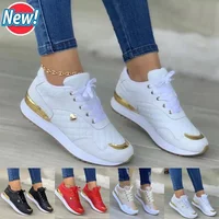P7 2023 Sneakers Platform Shoes PU Leather Patchwork Casual Sport Shoes Outdoor Running Walking Shoes Zapatillas Mujer