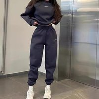Embroidered Slim Sports Sweatshirt Set Versatile Casual Fashion Two Piece Outfit European American Style