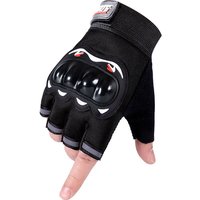 Men’s motorcycle half finger motorcycle plus velvet autumn and winter non slip touch screen bicycle riding outdoor fitness gloves