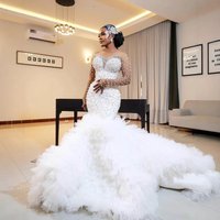 Women's Clothing Strapless Off-The-Shoulder Wedding Dress European American Style Light Luxury High End Bridal Gown New Spring Collection