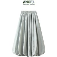 High Waist Slimming Flower Bud Skirt Lantern Skirt Half Skirt Mid Length Line Skirt Female 0503