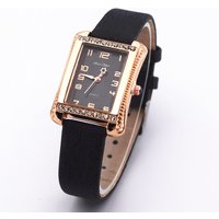 Women's Watches Small Square Rhinestone Light Luxury Dial Digital Time Minimalist Women's Watch Leather Strap Student Watch