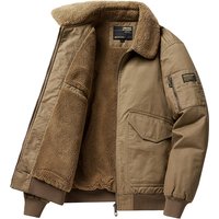 Clothing Wool cotton bomber jacket winter plus velvet thick warm cotton casual workwear coat