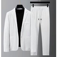 Clothing Linen Suits Spring Summer High End Slim Fashion Casual Suits