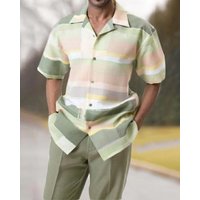 Casual Beach Wind Shirt Suit 3D Printing Loose Short Sleeved Shirt Trousers Suit