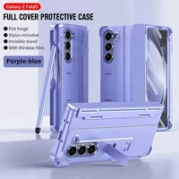 High Quality Multifunctional Case Samsung Galaxy Z Fold 7 6 5 4 3 Side Hinge Pen Slot Holder Protection Tempered