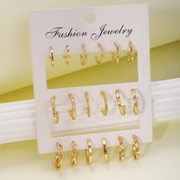 Earring Sets Creative Fashionable Twisted Earring Set 9 Pieces Retro High End C Shaped Hoop Earrings.