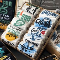 Socks Long Sleeve Socks Letter Anti Odor Versatile Trendy Mid Sleeve Autumn Winter Student Sports