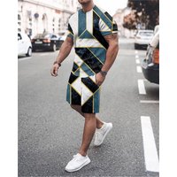 Men's Clothing Jumpsuit Shorts Set Cross-border One Piece Printing One Piece