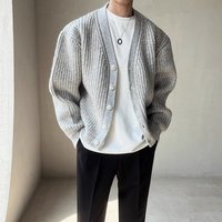 Men’s Clothing Autumn and winter knitted cardigan men’s V neck thickened sweater jacket casual style lazy style outer wear sweater cardigan jacket