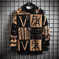 2023 Autumn Winter Round Neck Sweater Thickened Loose Fashion Trend Korean Knitwear
