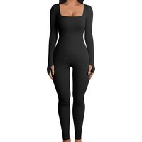 Women's Double Layer Chest Pad Seamless Long Sleeve Body Shaping Suit Hip Lifting Yoga Jumpsuit