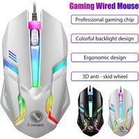 LED Luminous Backlit USB Wired Desktop Laptop Mute Office Computer Gaming Mouse