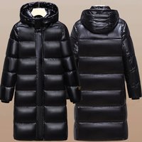 Men's Clothing Winter new couple cotton cotton black gold thickened men and women warm over the knee 2024 long youth cotton coat