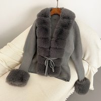 Women's Clothing hot sale autumn and winter new women's knitted sweater fur fur placket cuffs detachable knitted sweater