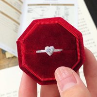 Jewelry European American Style Classic Heart shaped Micro inlaid Zircon Engagement Ring Light Luxury Diamond Ring Wedding Ring