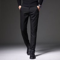 2024 Elastic Casual Slim Fit Straight Tube Business Suit Summer Thin Draping Ice Silk Pants