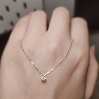 Ariya Sparkling Basic Round Diamond Necklace Elegant Simple Petite Sweet Forest Style Niche Exquisite Choker