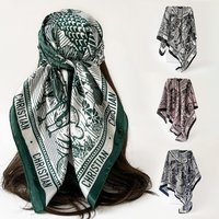 Spring/Summer Women's Silk Large Square Scarf 90cm Sunscreen Printed Headscarf Shawl Mori Girl Style Long