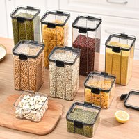 Clear Airtight Food Storage Containers - 3-Piece Set Kitchen Canisters For Tea, Dry Fruits & Spices (BPA-Free Plastic)