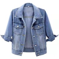 Clothing Three quarter sleeve denim jacket