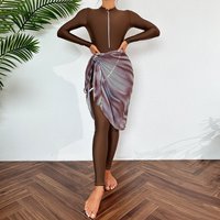 Clothing Solid Long Sleeved Trousers Sun Protection Beach Swimwear Three Piece Swimsuit