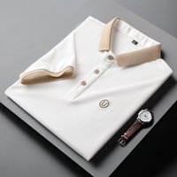 Summer Polo Shirt Casual Embroidered U Neck Turn down Collar Short Sleeve T Shirt Wholesale Dropshipping