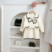 s Clothing clothing 2024 autumn winter style little sweet bow coat skirt knitted style cardigan
