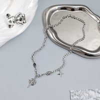 Titanium Steel Black Gemstone Star Hip Hop Street Necklace For Boys Design High End Male And Female Clavicle Chain