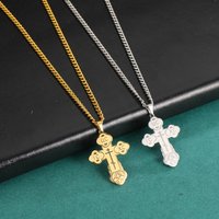 Ins Style 304 Stainless Steel Cross Men’s Necklace Titanium Steel Pendant Jewelry Pendant