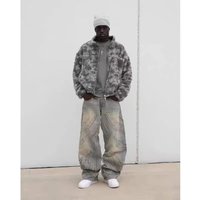 Clothing Retro Bat Pattern Embroidery Loose Jeans Street Fashion Pants Slouchy Jeans