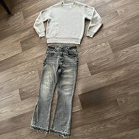 Europe And The United States Are Popular, American High Street Trend Fashion Retro Versatile Casual Jeans, Washed And Old Solid Color Straight Pants