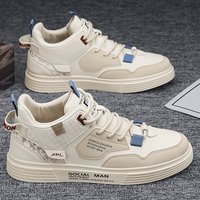Canvas high top spring men's shoes 2024 new spring sports casual white student men's shoes all-match shoes