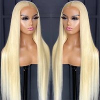 International station main push product wig front lace long straight hair wig headgear light golden lace hair