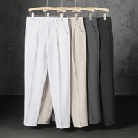  Casual Straight Fit Slim Chino Pants Lightweight Polyester Stretch Comfortable & Stylish Summer & Daily Wear