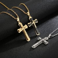 Men’s Jewelry Classic Creative Cross Pendant Stainless Steel Men’s Fashion Necklace