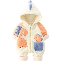 Mother & Kids Baby Climbing Suit Baby Thick And Fleece Onesie Autumn And Winter Baby Clothing Outing Clothes