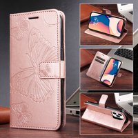 Embossing Butterfly Book Case for Samsung Galaxy M33 M53 M21 M30 M30S M31S M32 M51 M52 M60S M10S M01 PU Leather Flip Cov