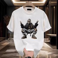 Men's Clothing Hip Hop Old Man Printed Short Sleeved T Shirt Men's Summer New Ins Trendy Brand T Shirt Trendy Round Neck Loose Top