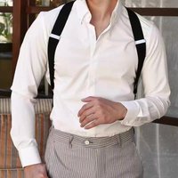 Suspenders Suit Pants Trousers Elastic Suspender Clip Elderly British Style Trend