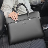 Men's Bags men's bag men's handbag business briefcase leather computer bag large capacity conference work document bag men